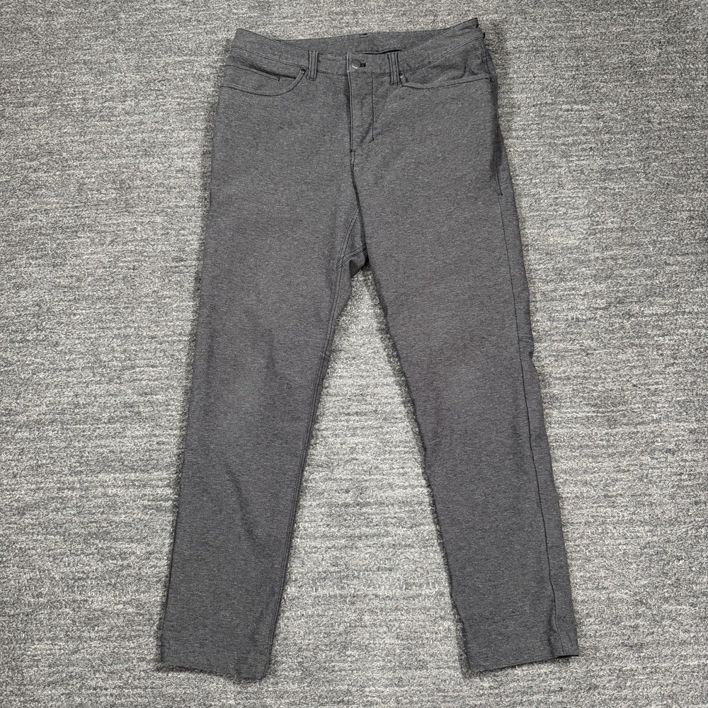 Lululemon ABC Tech Canvas Pants Slim Fit Men 32X29 Gray 5-Pocket Business Office